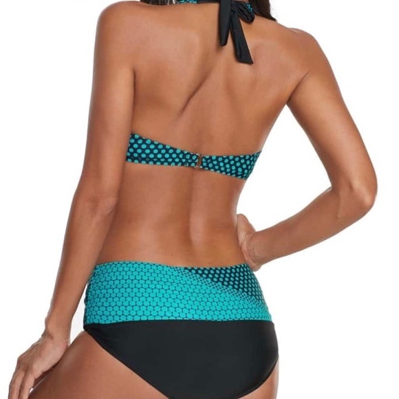 Beautiful Green and Wine Bikini Swimsuit - Picture 2 of 7